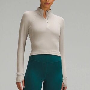 Lululemon It's Rulu Ribbed Cropped Half Zip